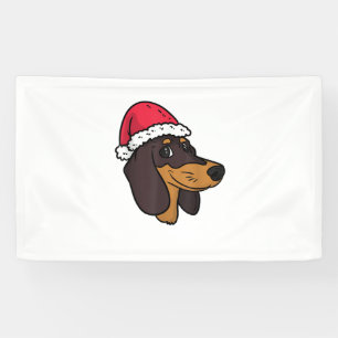 Banderoles Dachshund Weiner Chien Père Noël Noël