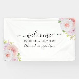 Banderoles Dahlia et Rose Wedding shower de naissance Bienven