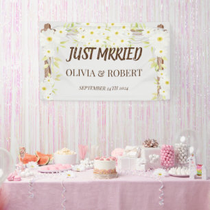 Banderoles Daisy Juste marié mariage fête de mariage bois flo