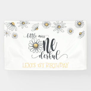 Banderoles Daisy Little Miss ONEderful Party Banner - Blanc