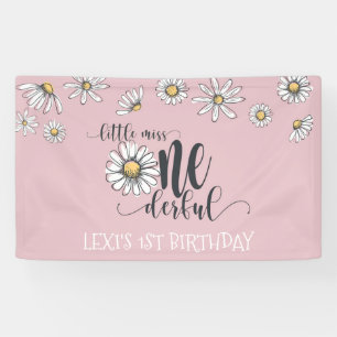 Banderoles Daisy Little Miss ONEderful Party Banner - Rose