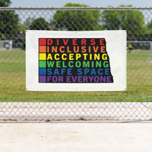 Banderoles Dakota du Nord (Noir) Espace sécurisé LGBTQ