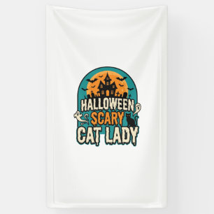 Banderoles Dame de chat Halloween Épouvantable Maison hantée