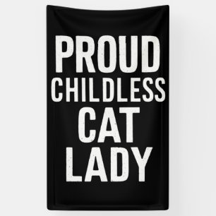 Banderoles Dame de chat sans enfants pour femme maman de chat