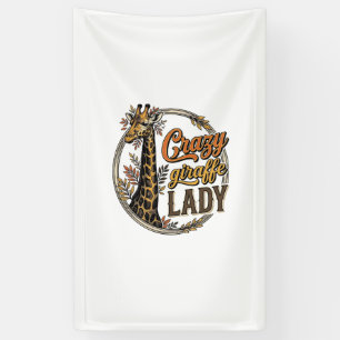 Banderoles Dame girafe folle chemise vintage gravure design_