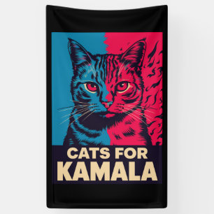 Banderoles Dame sans enfants et amatrice de chats vote Kamala