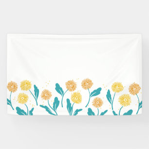 Banderoles Dandelion de printemps Fleurs et design Feuille