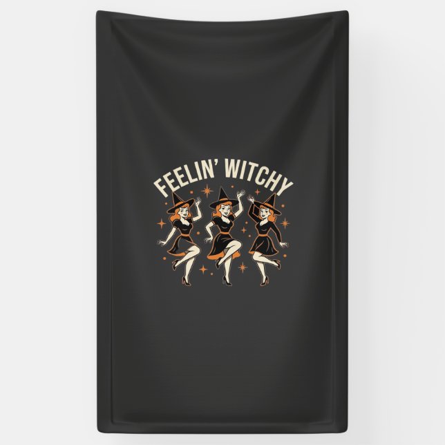 Banderoles Danse de sorcière Halloween Feelin’ Witchy (Vertical)