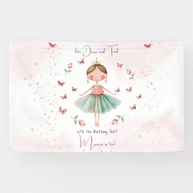 Banderoles Danse et tournoi mignon ballerine ballet enfant an (Horizontal)