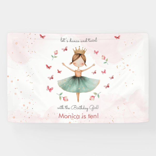 Banderoles Danse et tournoi mignon ballerine ballet enfant an (Horizontal)