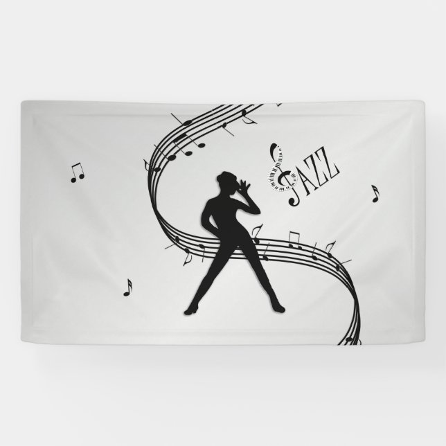 Banderoles Danse Jazz Argent (Horizontal)