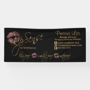 Banderoles Dark Rose Glitter et Gold Lips