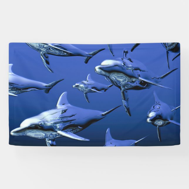Banderoles Dauphin bleu (Horizontal)