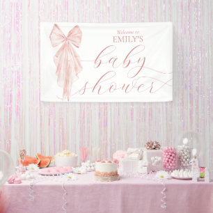 Banderoles de Baby shower pour fille rose Bow