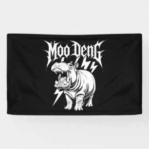 Banderoles Death Metal Bébé Hippopotame Adorable Moo Deng Hip
