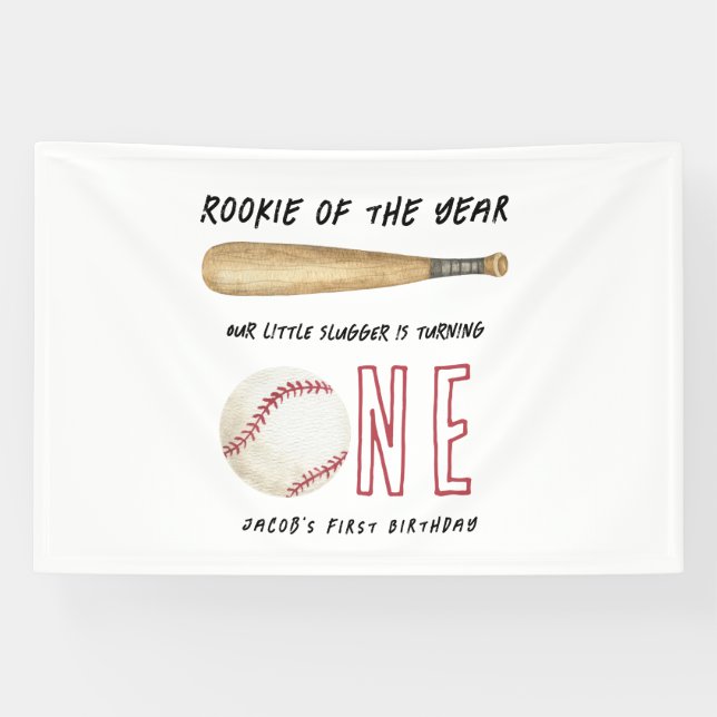 Banderoles Débutant de l'année Fête d'anniversaire de basebal (Horizontal)