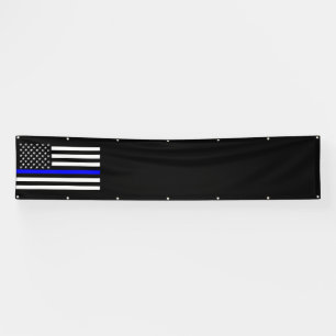 Banderoles Décor à Drapeau Américain Mince Ligne Bleue