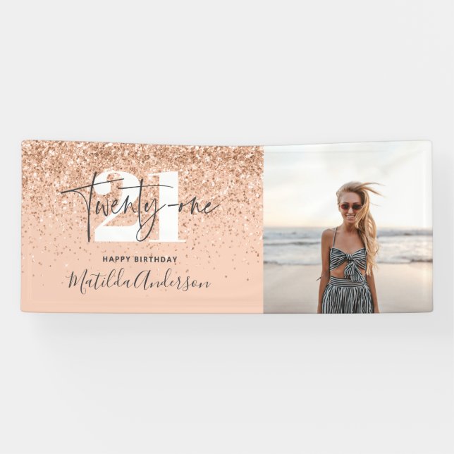 Banderoles Décor chic pêche à la parties scintillant moderne  (Horizontal)