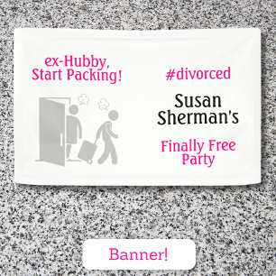 Banderoles Décor de la fête de divorce Enfin Gratuit Funny Ro