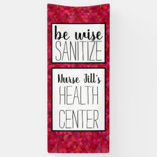 Banderoles Décor de porte infirmière personnalisée, Rouge ros