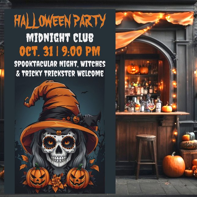 Banderoles Décor Haunor Design éffrayant Détails festifs (Halloween pumpkin sugar skull party banner for restaurants and families. )