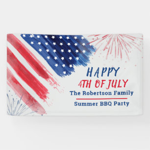 Banderoles Défilé joyeux du 4 juillet Rouge Blanc Bleu