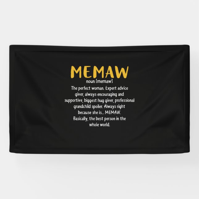 Banderoles Définition de l'art de la mère Memaw (Horizontal)