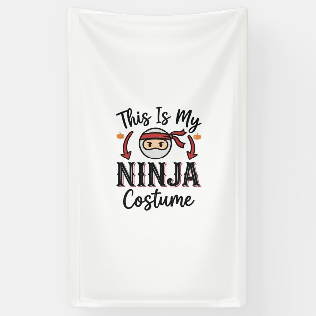 Banderoles Déguisement de ninja drôle Design vectoriel Hallow (Vertical)