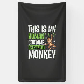 Banderoles Déguisement de singe drôle vecteur Halloween