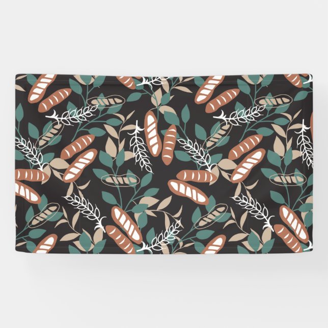 Banderoles Délicieux Motif de pain à la baguette fait maison (Horizontal)