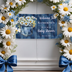 Banderoles Denim Blue Jean   Baby shower floral de Daisies