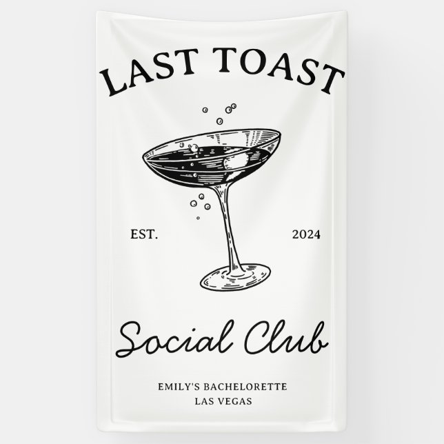 Banderoles Dernier toast Social Club Bachelorette Party Merch (Vertical)