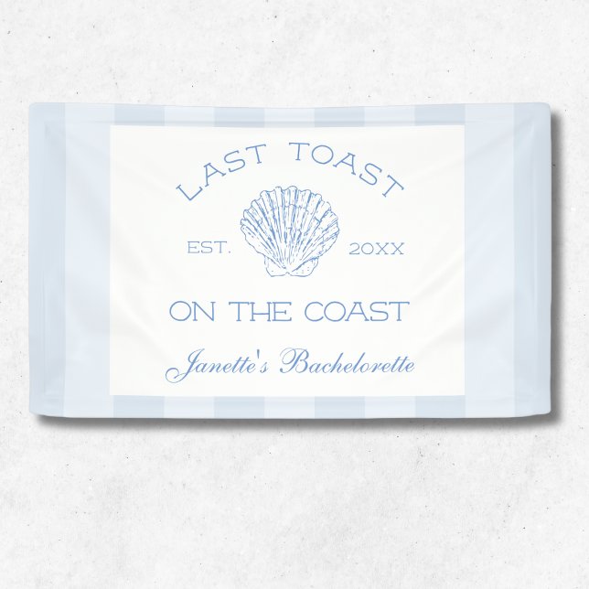 Banderoles Dernier Toast Sur La Côte Beach Bachelorette Party (Last Toast On The Coast Beach Bachelorette Party Banner)