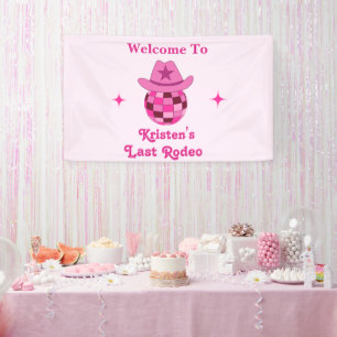Banderoles Dernière Rodeo Pink Disco Cowgirl Enterrement de V