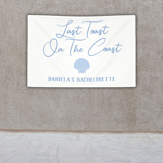 Banderoles Dernière Toast sur la côte Fête de Bachelorette su (Last Toast On The Coast Beach Bachelorette Banner)