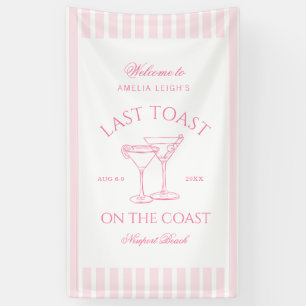Banderoles Dernière Toast sur la plage côtière rose EVJF