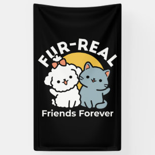 Banderoles Des amis vrais pour toujours Cute Cat & Chien Du