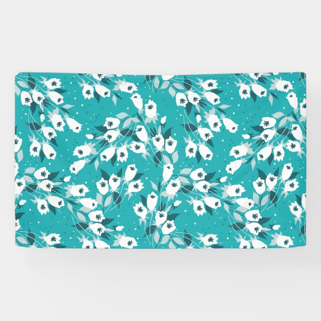 Banderoles Design d'art botanique Motif élégant à la fleur de (Horizontal)