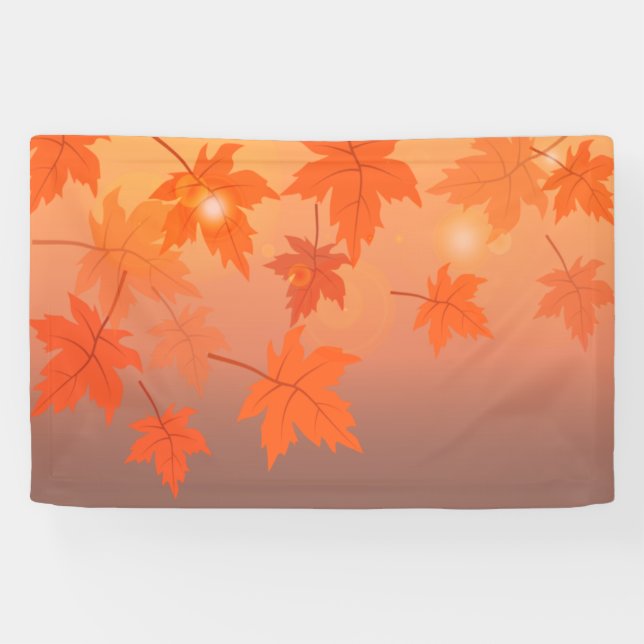 Banderoles Design d'automne avec feuilles d'érable et effet b (Horizontal)