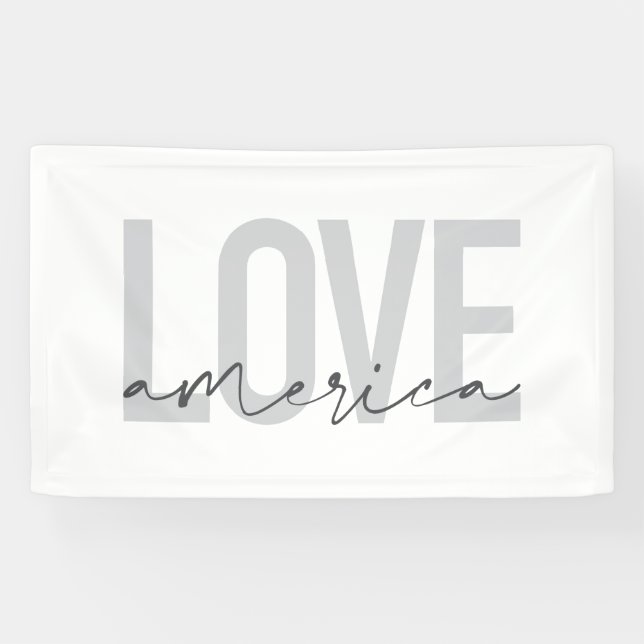 Banderoles Design moderne, simple, chic, cool de Love America (Horizontal)