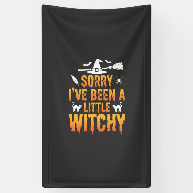 Banderoles Désolée, j'ai été un peu sorcière Halloween (Vertical)