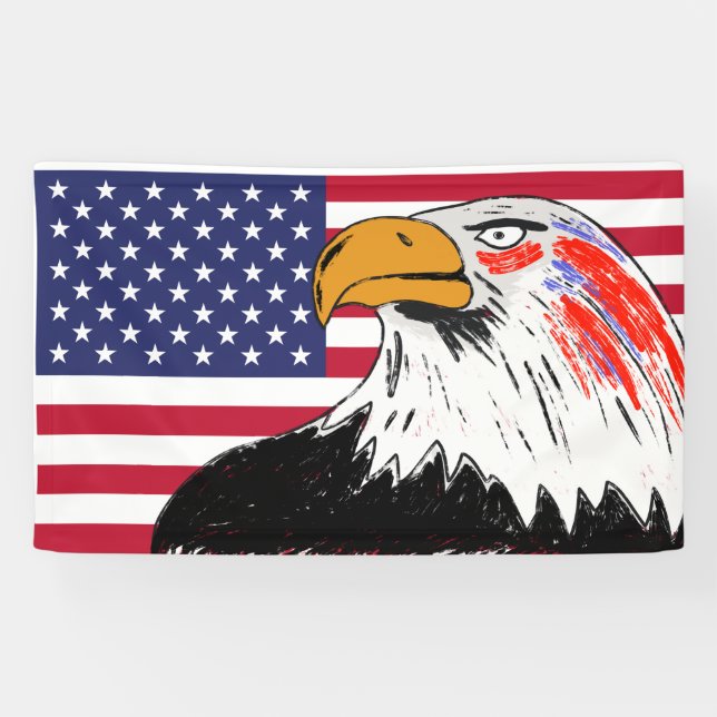 Banderoles Dessin américain d'un aigle (Horizontal)