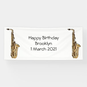 Banderoles dessin animé saxophone