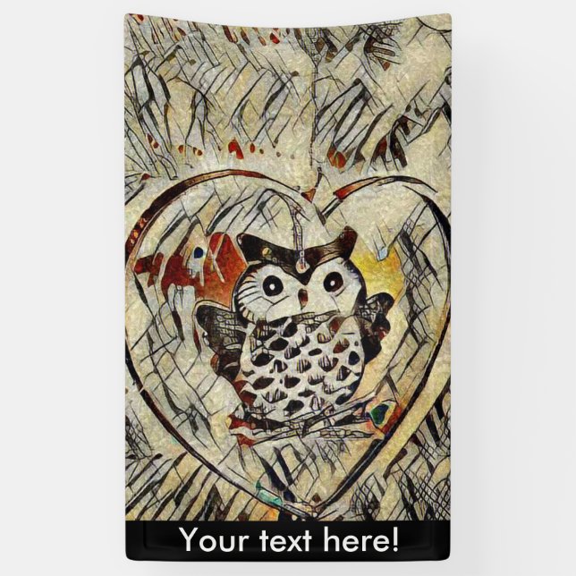 Banderoles Dessin de hibou (Vertical)