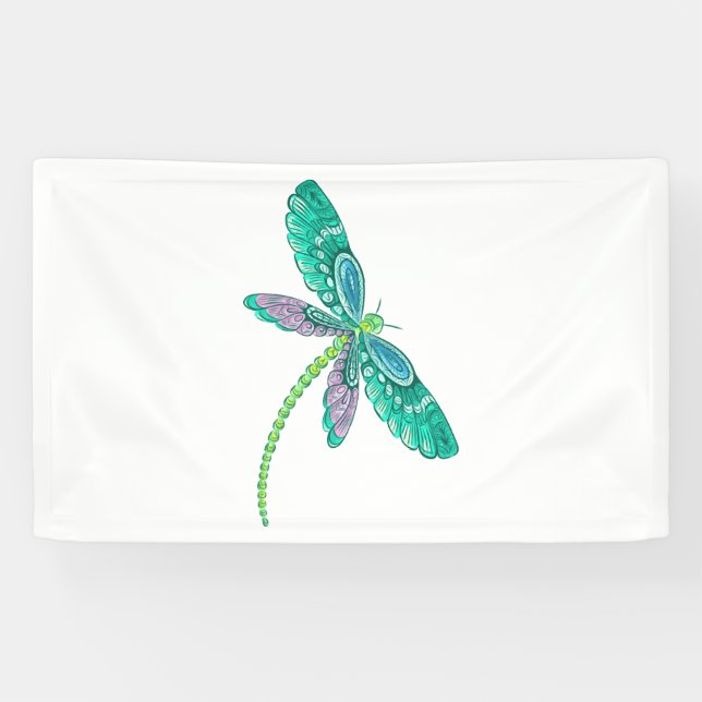 Banderoles Dessin de libellules J'aime Dragonflies Idée cadea (Horizontal)