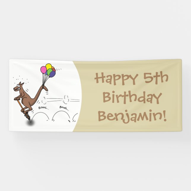 Banderoles Dessin d'humour australien kangourou (Horizontal)