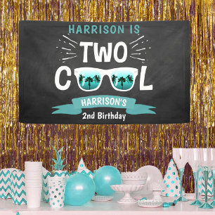 Banderoles Deux Cool Chalkboard Boys 2e anniversaire