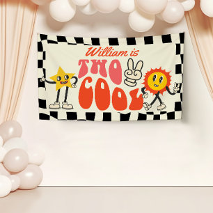 Banderoles Deux Cool fête d'anniversaire Retro Far Out 2e ann