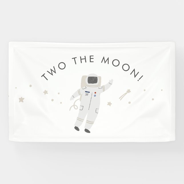 Banderoles Deux La Moon Space Party 2e anniversaire Invitatio (Horizontal)