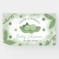 Deux petits pois dans un Baby shower de pod jumeau